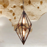 Vintage Metallic Dining Room Chandelier - Rust Ceiling Pendant Light with Bare Bulb - 2/3 Lights - 12"/27.5" Width - This product is a "Bare Bulb Dining Room Chandelier Vintage Metallic 2/3 Lights Rust Ceiling Pendant Light". The dimensions are 12"/27.5" W by 14"/23"